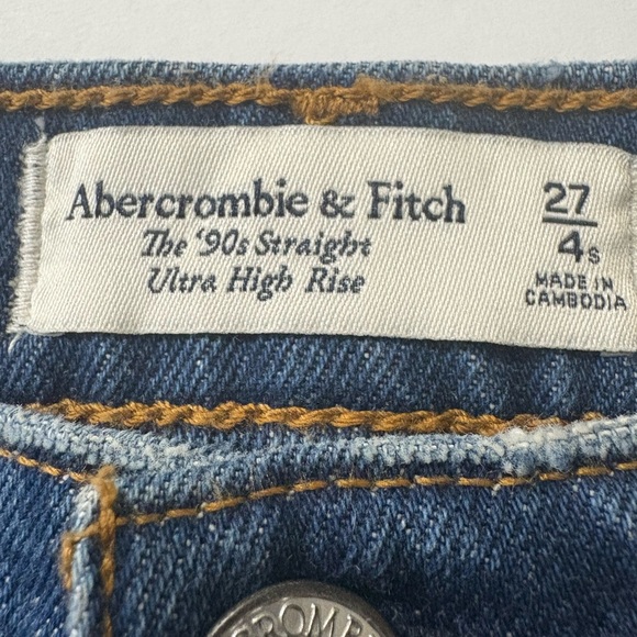 Abercrombie & Fitch 90’s Straight Ultra High Rise Curve Love Classic Blue Denim - Picture 1 of 10